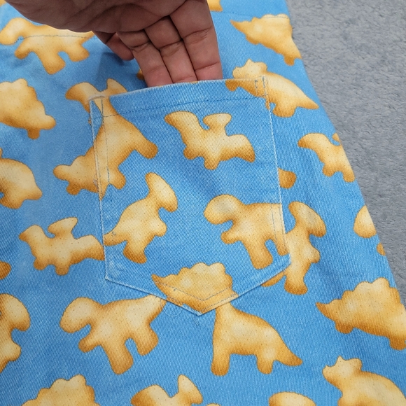 Crescent Creepers women's dinosaur nuggets all over print shorts overalls - Picture 7 of 9